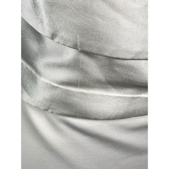 Solace London Milena Strapless Ruched Draped Ruffle White Maxi Dress Size 6 - Picture 7 of 13